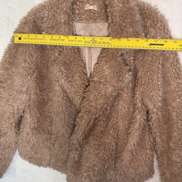 Anthropologie By Hem and Thread Coat Tan Soft Size M Mid Length Shearling - Picture 6 of 13